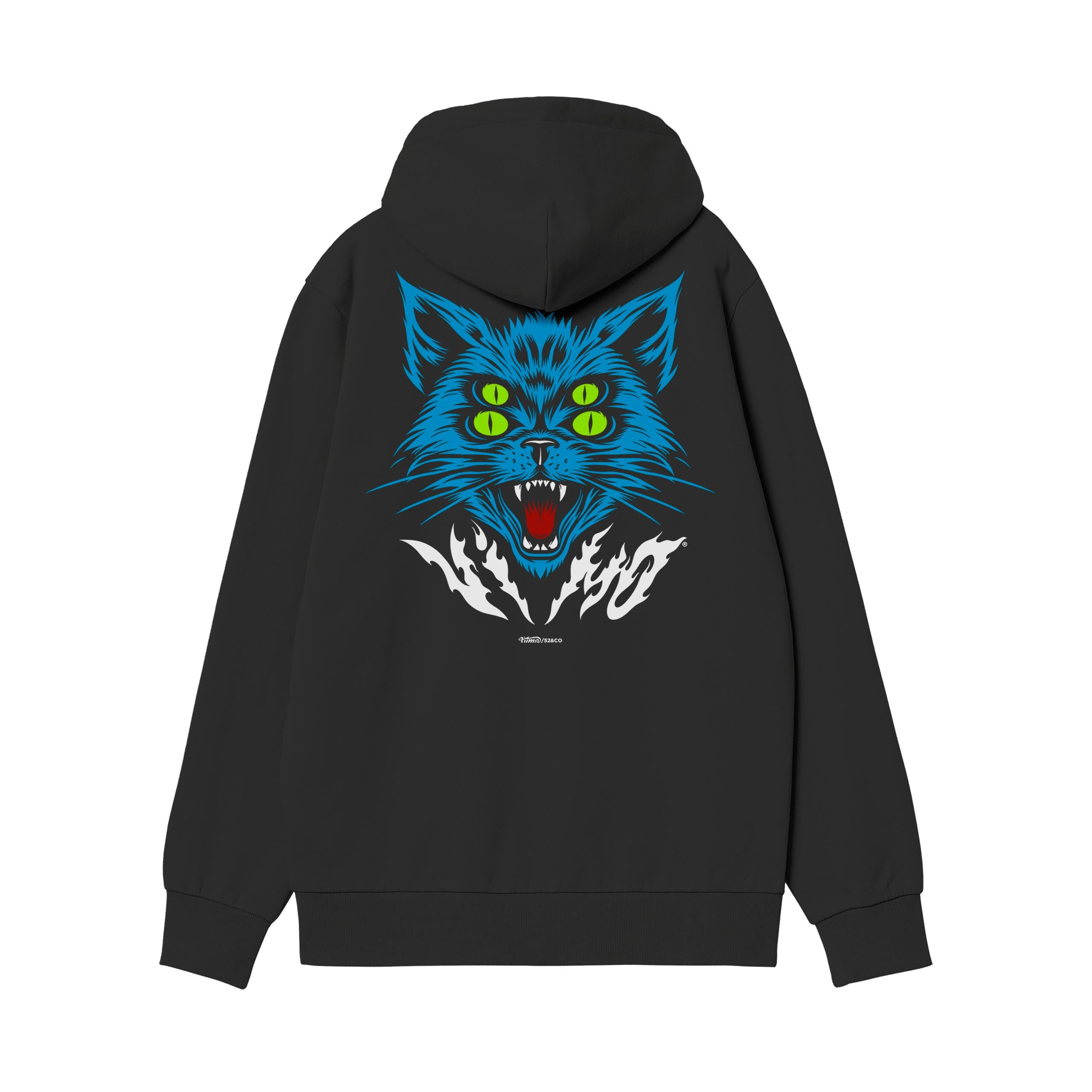 Angry Cat Hoodie Nero