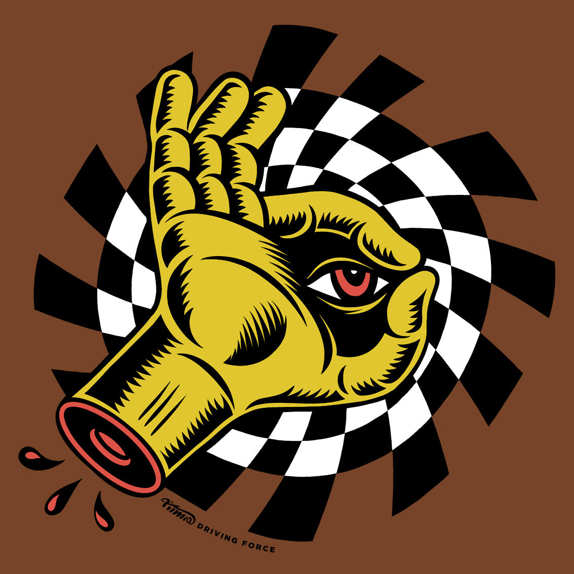 Hand Eyes Hoodie Tabacco